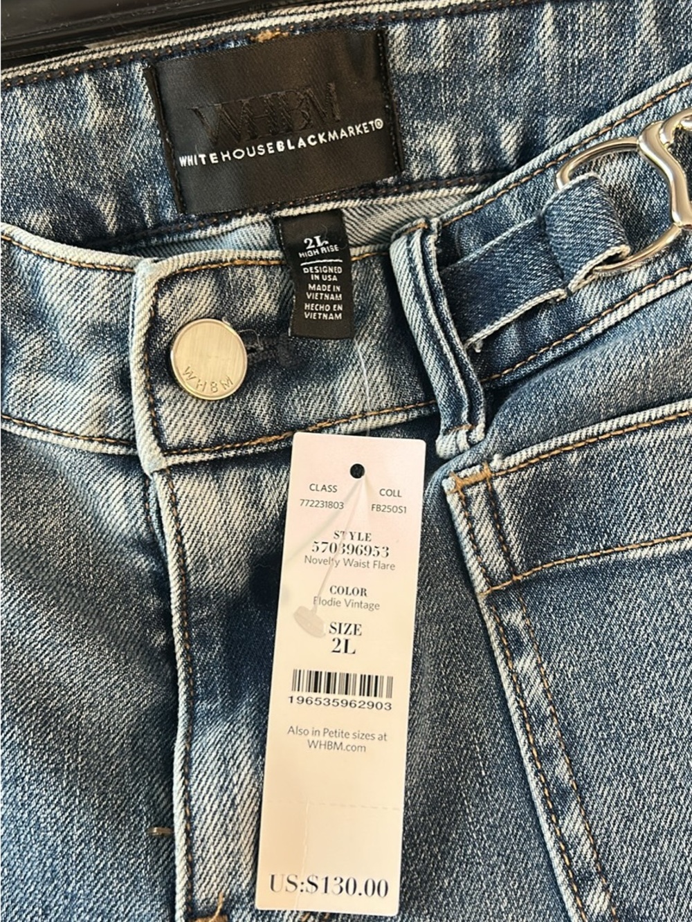 White House Black Market Women's Flare Jeans in Vintage Blue